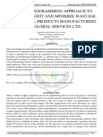 A Linear Programming Approach To Maximize Profit and Minimize Wastage in A Hospital Products Manufacturing Firm-Global Services LTD