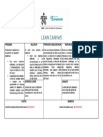 Herramienta Lean Canvas Vidrieria y Marqueteria El Cristal