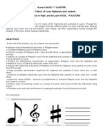 Grade 8 MUSIC 1 Quarter Module 1:music of Luzon Highlands and Lowlands 1 Week: Music in High Land of Luzon VOCAL - FOLKSONG