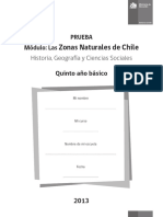 PRUEBA Módulo - Las Zonas Naturales de Chile Historia, Geografía y Ciencias Sociales. Quinto Año Básico PDF