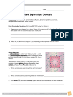 Student Exploration: Osmosis: Vocabulary: Cell Membrane, Concentration, Diffusion, Dynamic Equilibrium, Osmosis