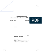 A Influência Da Televisão Sobre o Comportamento Psicossocial de Crianças PDF