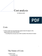 Cost Analysis: Dr. Mohsina Hayat