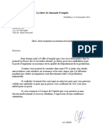 La Lettre de Demande D'emploi: Monsieur .. Directeur Sonatrach Inc. 123, Rue Principale Ville Du Hassi Messoud