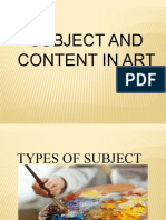 Subject and Content in Art