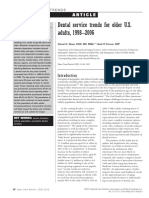 Dental Service Trends For Older U.S. Adults, 1998-2006: Article