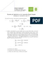 Prueba de Hipótesis en La Regresión Lineal Simple: Universidad Industrial de Santander