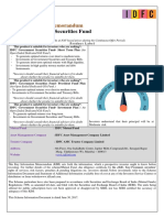 IDFC Government Securities Fund: Key Information Memorandum