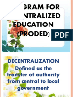 Program For Decentralized Education (Proded)