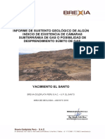 Sustento Geologico de Indicio de Existencia de Camara Subterránea de Gas