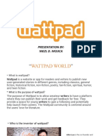 "Wattpad": Presentation By: Niezl D. Mojica