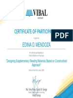 Certificate of Participation: Edina D. Mendoza