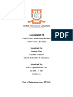 Assignment 01: Course Name: International Business Course Code: IBS 3121