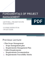 Fundamentals of Project Management: Lecture 5: Project Scope Management Course Instructor: Owais Tahir