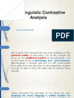 Microlinguistic Contrastive Analysis: Tutor: DR Jawad Al-Ma'arij