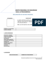 Departamento Regional de Seguridad Dole Latinoamerica: Declaración de Historia Personal