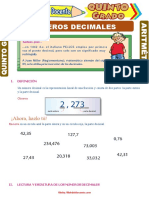 Número Decimal para Quinto Grado de Primaria