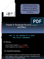 Chapter II: Paragraph Structure Cause and Effect