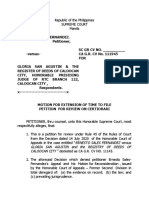 Motion For Extension of Time To File Pet. For Certiorari - Sales