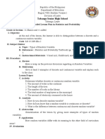 Lesson Plan in Statistics and Probability November 5, 2019