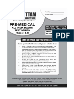 Pre-Medical: All India Major Test Series Phase-I & II