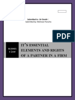 IT S Essential Elements AND Rights OF A Partner IN A Firm