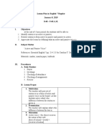 Lesson Plan in English 7 Regular January 8, 2019 8:40 - 9:40 A.M