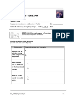 Als3 Final Written Exam: SECTION I: Elaborating Your Information