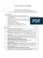 Subject (Theory) : SIGNALS AND SYSTEMS: Course Objective