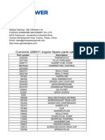 Cummins QSM11 Engine Spare Parts Catalog: Part Number Description