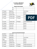 2021 Bell Schedule