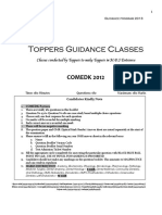 COMEDK 2012 Question Set PDF