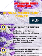 The Auxiliary of The Gideons International: Annual Membership Dinner