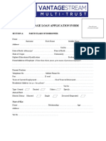 Vantage Loan Application Form: Section A: Particulars of Borrower