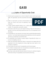 Examples of Opportunity Cost