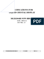 Specifications For Liquid Crystal Display MGD2004B-NSW-BBS-01