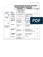 Tabla de Valoracion Subjetiva Del Grado de Peligro