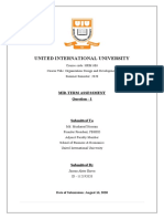 United International University: Mid-Term Assessment Question - 1