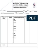 Formulario de Planificacion Diaria