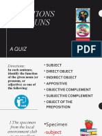 Functions of Nouns Quiz