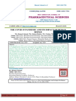 Pharmaceutical Sciences: The Covid-19 Pandemic and Its Impact On Human Beings