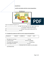 Subject: English (Prepositions) A. Look at The Picture and Fill in The Blanks With The Correct Prepositions