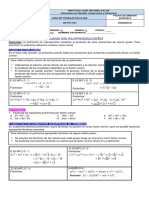 Factorizar Un Polinomio Es Representarlo Mediante El Producto de Otros Polinomios de Menor Grado. para