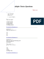 C Multiple Choice Questions: Void Main (Int A 10, B 20 Char X 1, y 0 If (A, B, X, Y) (Printf ("EXAM") ) )