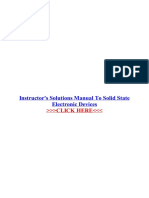 Instructor's Solutions Manual To Solid State Electronic Devices