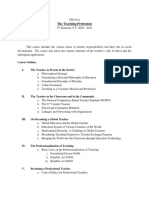 The Teaching Profession - Course Outline PDF