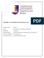 Experiment 4: Stoichiometry and Theoretical Yeild