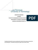 Carleston Mabunda 21304870 Faculity of Engineering and Buid Environement Department of Chemical Engineering Chemical Engineerng Project Iii