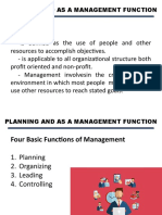 Management: Planning and As A Management Function