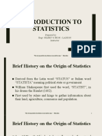 Introduction To Statistics: Prepared By: Engr. Gilbey'S Jhon - Ladion Instructor